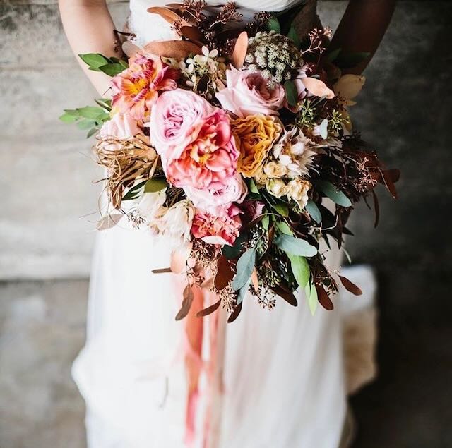 Bride Holding Floral Bouquet